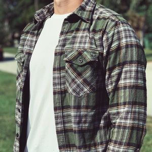 Old Navy green flannel